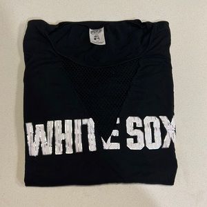 PINK VS white Sox shirt with v cut out